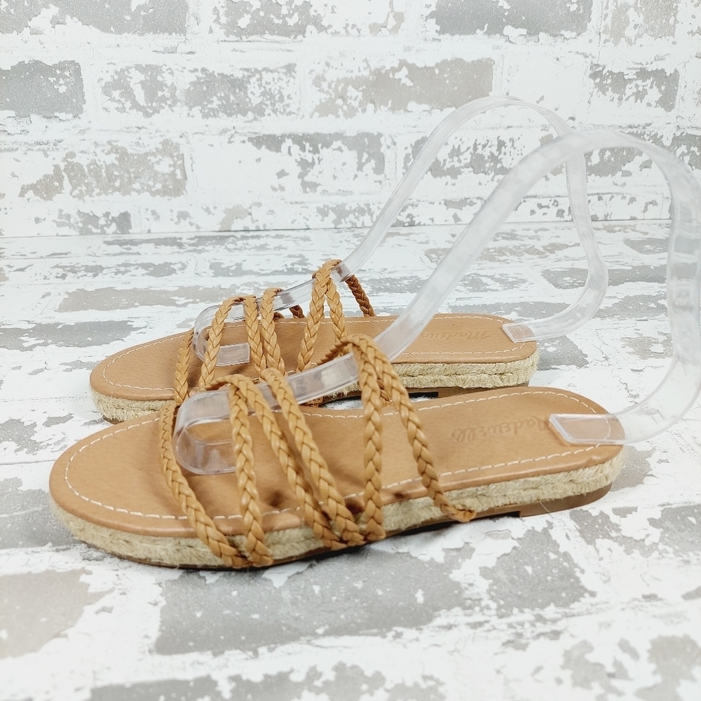 NEW Madewell The Kathryn Espadrille Brown Slide in Leather Sandals M828